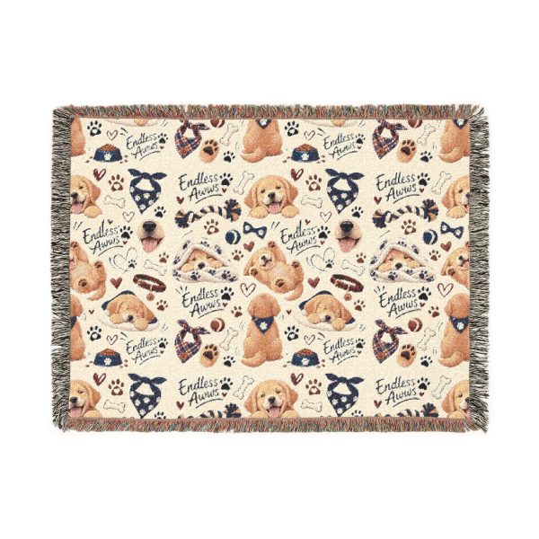 Dog Pattern Woven Blanket – Cute Puppies Throw for Pet Lovers