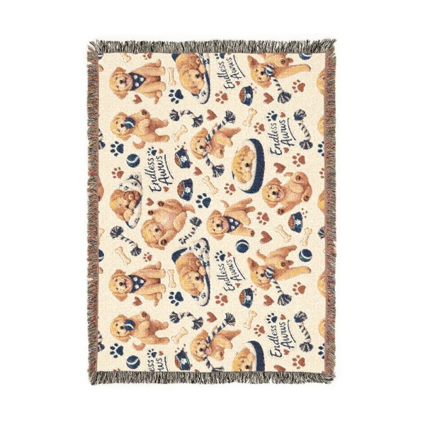 Golden Retriever Woven Blanket - Cozy Throw with Dog Pattern, Reversible Pet Lover Gift