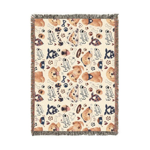 Dog Pattern Woven Blanket – Cute Puppies Throw for Pet Lovers