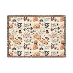 Dog Pattern Woven Blanket – Cute Puppies Throw for Pet Lovers