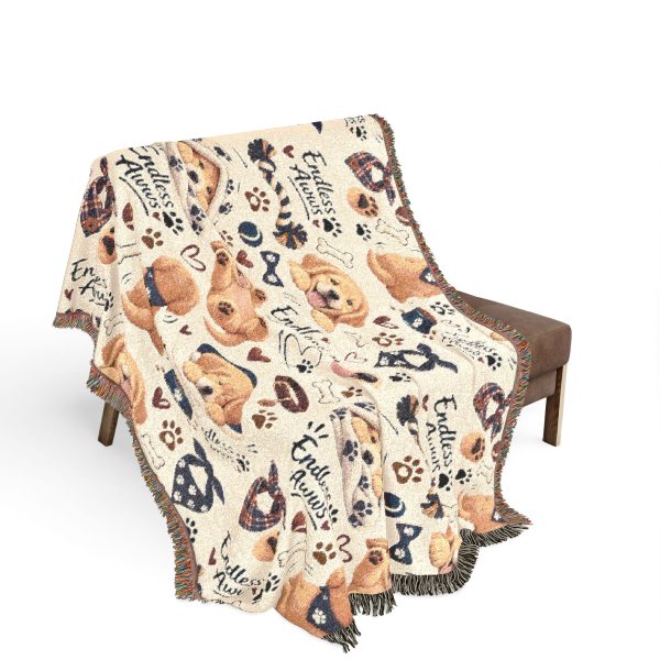 Dog Pattern Woven Blanket – Cute Puppies Throw for Pet Lovers