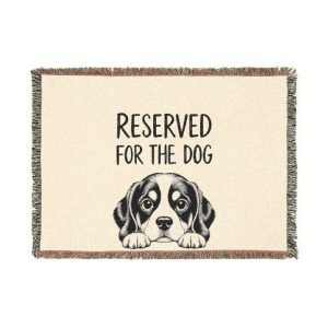 Reserved for the Dog Woven Blanket — Cute Cavalier Spaniel Pet Throw
