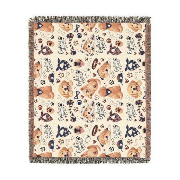 Dog Pattern Woven Blanket – Cute Puppies Throw for Pet Lovers