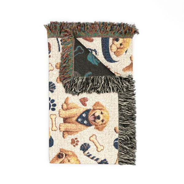Golden Retriever Woven Blanket - Cozy Throw with Dog Pattern, Reversible Pet Lover Gift
