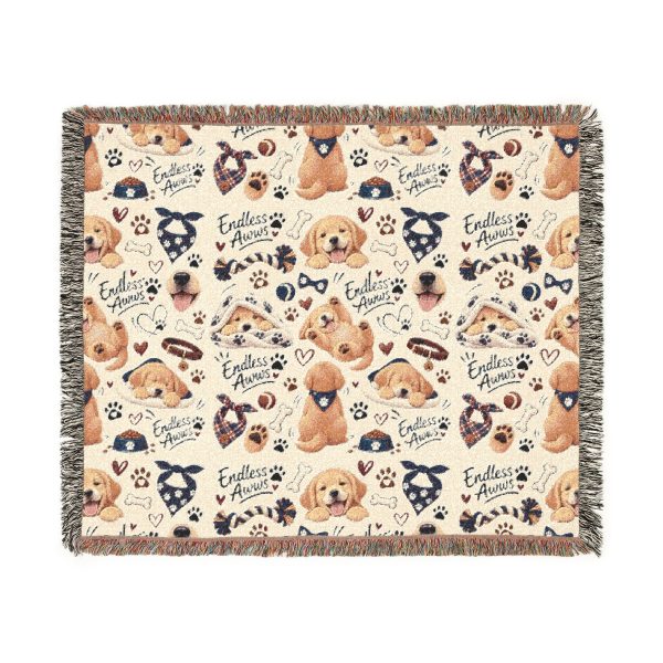 Dog Pattern Woven Blanket – Cute Puppies Throw for Pet Lovers