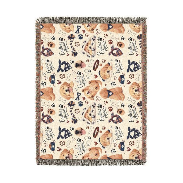Dog Pattern Woven Blanket – Cute Puppies Throw for Pet Lovers
